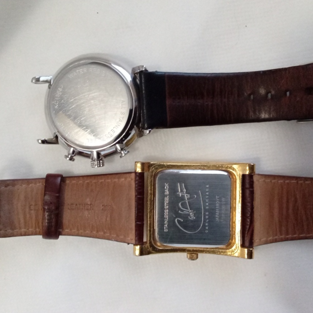 Gold and Black Leather Watches Kennth Cole/Carlos Santana - Picture 3 of 3